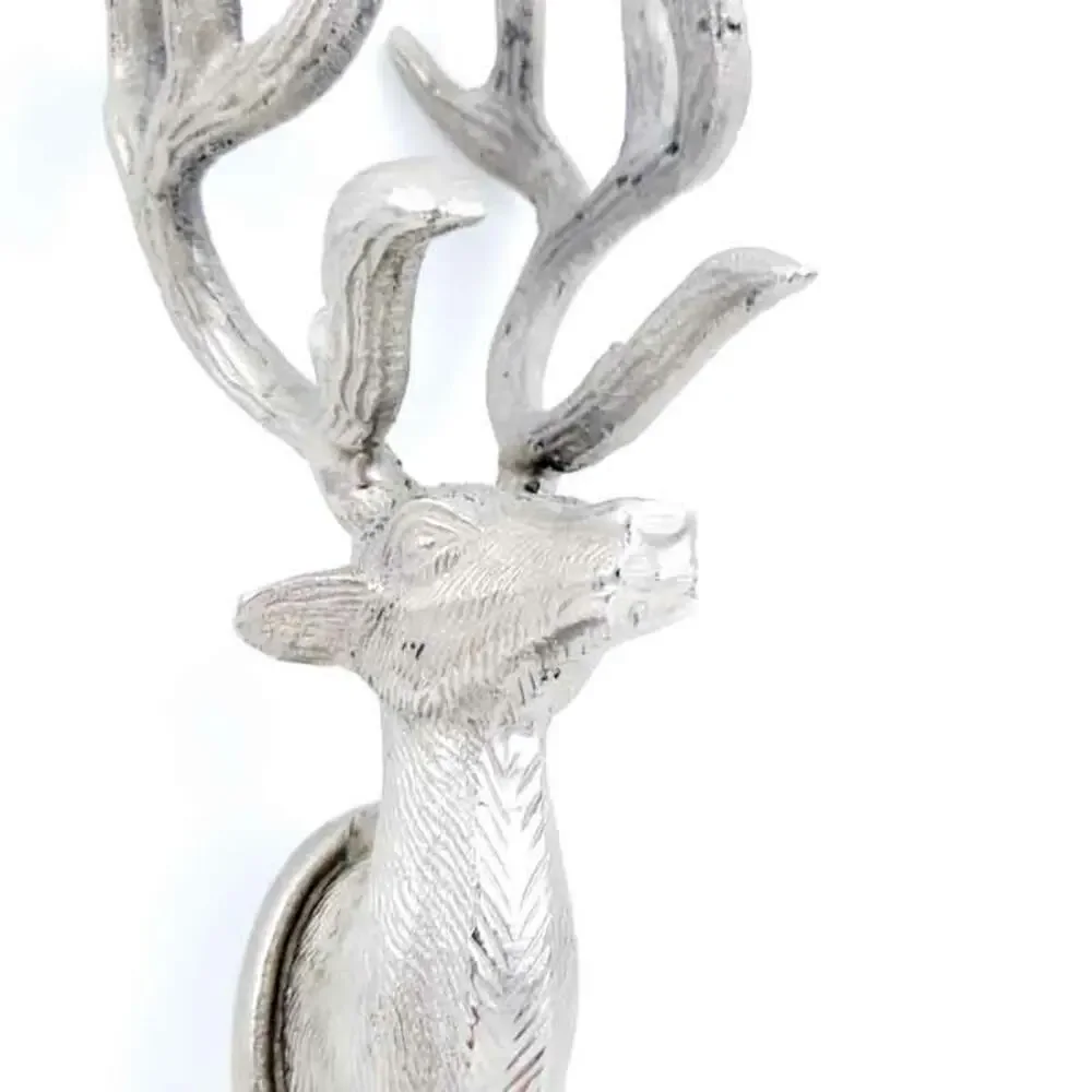 Metal Deer Hook Silver Wall Decoration Antlers 11.5